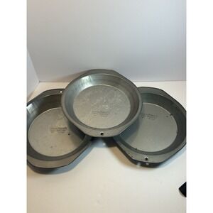 Vintage EKCO Baker's Secret USA 9" M310 Baking Pie Pan Used 1.5" deep set of 3